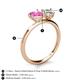 5 - Sasha GIA Certified Pear Shape Diamond & Heart Shape Lab Created Pink Sapphire 2 Stone Duo Ring 