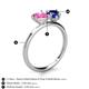 5 - Sasha Heart & Pear Shape Created Pink Sapphire & Created Blue Sapphire 2 Stone Duo Ring 