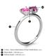 5 - Sasha Heart Shape Lab Created Pink Sapphire & Pear Shape Rhodolite Garnet 2 Stone Duo Ring 