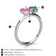 5 - Sasha Heart & Pear Shape Created Pink Sapphire & Created Alexandrite 2 Stone Duo Ring 