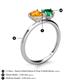 5 - Sasha Heart Shape Citrine & Pear Shape Lab Created Emerald 2 Stone Duo Ring 