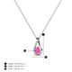 4 - Tessie 0.17 ct Pink Sapphire (3.50 mm) Women Teardrop Solitaire Pendant Necklace 