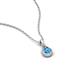 3 - Tessie 0.14 ct Blue Topaz (3.50 mm) Women Teardrop Solitaire Pendant Necklace 