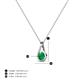 4 - Tessie 0.15 ct Emerald (3.50 mm) Women Teardrop Solitaire Pendant Necklace 