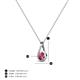 4 - Tessie 0.15 ct Pink Tourmaline (3.50 mm) Women Teardrop Solitaire Pendant Necklace 