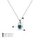 4 - Tessie 0.16 ct Blue Diamond (3.50 mm) Women Teardrop Solitaire Pendant Necklace 
