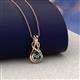 2 - Amanda 3.00 mm Round Blue Diamond Solitaire Infinity Love Knot Pendant Necklace 