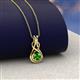2 - Amanda 3.00 mm Round Green Garnet Solitaire Infinity Love Knot Pendant Necklace 