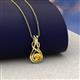 2 - Amanda 3.00 mm Round Citrine Solitaire Infinity Love Knot Pendant Necklace 