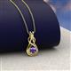 2 - Amanda 3.00 mm Round Iolite Solitaire Infinity Love Knot Pendant Necklace 