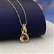 2 - Amanda 3.00 mm Round Red Garnet Solitaire Infinity Love Knot Pendant Necklace 