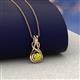 2 - Amanda 3.00 mm Round Yellow Diamond Solitaire Infinity Love Knot Pendant Necklace 