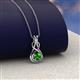 2 - Amanda 3.00 mm Round Green Garnet Solitaire Infinity Love Knot Pendant Necklace 