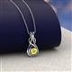 2 - Amanda 3.00 mm Round Yellow Sapphire Solitaire Infinity Love Knot Pendant Necklace 