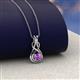 2 - Amanda 3.00 mm Round Amethyst Solitaire Infinity Love Knot Pendant Necklace 