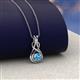2 - Amanda 3.00 mm Round Blue Topaz Solitaire Infinity Love Knot Pendant Necklace 