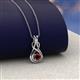 2 - Amanda 3.00 mm Round Red Garnet Solitaire Infinity Love Knot Pendant Necklace 