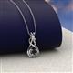 2 - Amanda 3.00 mm Round Black Diamond Solitaire Infinity Love Knot Pendant Necklace 