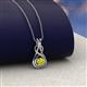 2 - Amanda 3.00 mm Round Yellow Diamond Solitaire Infinity Love Knot Pendant Necklace 