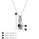 3 - Amanda 3.00 mm Round Blue Diamond Solitaire Infinity Love Knot Pendant Necklace 