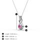 3 - Amanda 3.00 mm Round Pink Sapphire Solitaire Infinity Love Knot Pendant Necklace 
