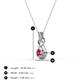 3 - Amanda 3.00 mm Round Pink Tourmaline Solitaire Infinity Love Knot Pendant Necklace 