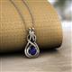 2 - Amanda 4.00 mm Round Blue Sapphire Solitaire Infinity Love Knot Pendant Necklace 