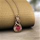 2 - Amanda 4.00 mm Round Ruby Solitaire Infinity Love Knot Pendant Necklace 