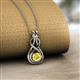2 - Amanda 4.00 mm Round Yellow Sapphire Solitaire Infinity Love Knot Pendant Necklace 