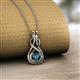 2 - Amanda 4.00 mm Round Blue Diamond Solitaire Infinity Love Knot Pendant Necklace 