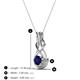 3 - Amanda 4.00 mm Round Blue Sapphire Solitaire Infinity Love Knot Pendant Necklace 