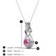 3 - Amanda 4.00 mm Round Pink Sapphire Solitaire Infinity Love Knot Pendant Necklace 