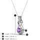 3 - Amanda 4.00 mm Round Amethyst Solitaire Infinity Love Knot Pendant Necklace 