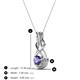 3 - Amanda 4.00 mm Round Iolite Solitaire Infinity Love Knot Pendant Necklace 