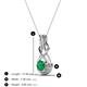 3 - Amanda 4.00 mm Round Emerald Solitaire Infinity Love Knot Pendant Necklace 