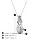 3 - Amanda 4.00 mm Round White Sapphire Solitaire Infinity Love Knot Pendant Necklace 