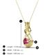 3 - Amanda 4.00 mm Round Pink Tourmaline Solitaire Infinity Love Knot Pendant Necklace 