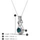 3 - Amanda 4.00 mm Round Blue Diamond Solitaire Infinity Love Knot Pendant Necklace 