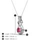3 - Amanda 4.00 mm Round Pink Tourmaline Solitaire Infinity Love Knot Pendant Necklace 