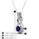 3 - Amanda 5.00 mm Round Blue Sapphire Solitaire Infinity Love Knot Pendant Necklace 