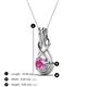 3 - Amanda 5.00 mm Round Pink Sapphire Solitaire Infinity Love Knot Pendant Necklace 