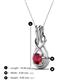 3 - Amanda 5.00 mm Round Ruby Solitaire Infinity Love Knot Pendant Necklace 