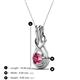 3 - Amanda 5.00 mm Round Pink Tourmaline Solitaire Infinity Love Knot Pendant Necklace 