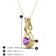3 - Amanda 5.00 mm Round Amethyst Solitaire Infinity Love Knot Pendant Necklace 