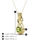 3 - Amanda 5.00 mm Round Peridot Solitaire Infinity Love Knot Pendant Necklace 