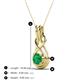 3 - Amanda 5.00 mm Round Emerald Solitaire Infinity Love Knot Pendant Necklace 