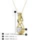 3 - Amanda 5.00 mm Round White Sapphire Solitaire Infinity Love Knot Pendant Necklace 