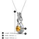 3 - Amanda 5.00 mm Round Citrine Solitaire Infinity Love Knot Pendant Necklace 