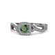 1 - Amy Desire 1.25 ctw Lab Created Alexandrite Round (6.50 mm) & Natural Diamond Round (1.10 mm) Swirl Halo Engagement Ring 