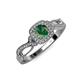 4 - Amy Desire 1.25 ctw Lab Created Alexandrite Round (6.50 mm) & Natural Diamond Round (1.10 mm) Swirl Halo Engagement Ring 